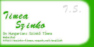 timea szinko business card